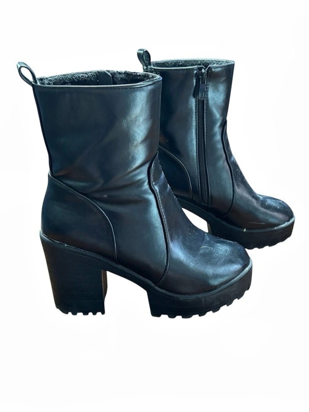 Black ankle boots, size 36/US size 6?, side zipper, fall, dressy, tall heel